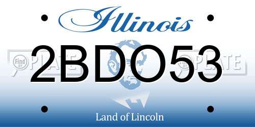 2BDO53 Illinois License Plate