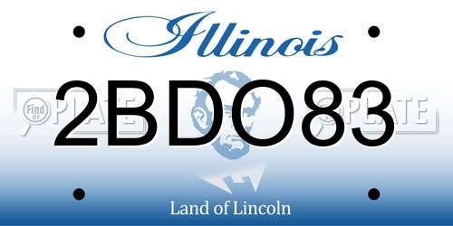 2BDO83 Illinois License Plate