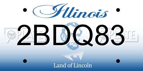 2BDQ83 Illinois License Plate