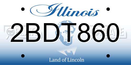 2BDT860 Illinois License Plate