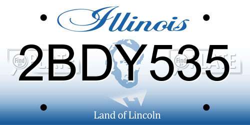 2BDY535 Illinois License Plate