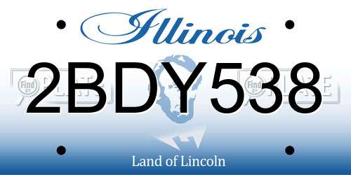 2BDY538 Illinois License Plate