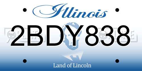 2BDY838 Illinois License Plate