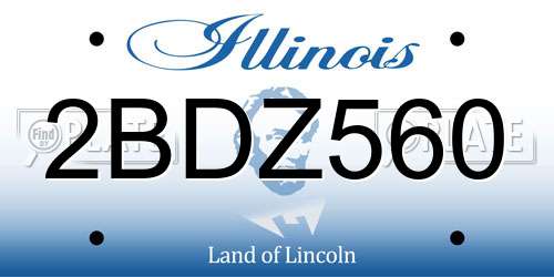 2BDZ560 Illinois License Plate