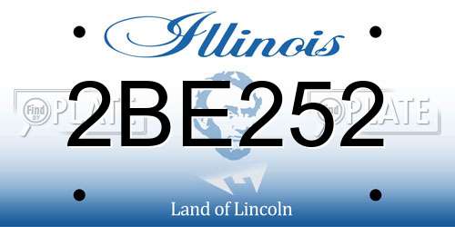 2BE252 Illinois License Plate