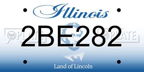 2BE282 Illinois License Plate