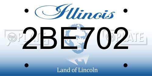 2BE702 Illinois License Plate