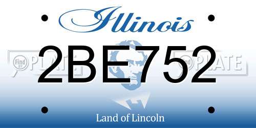 2BE752 Illinois License Plate