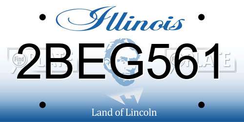 2BEG561 Illinois License Plate