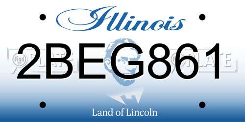 2BEG861 Illinois License Plate