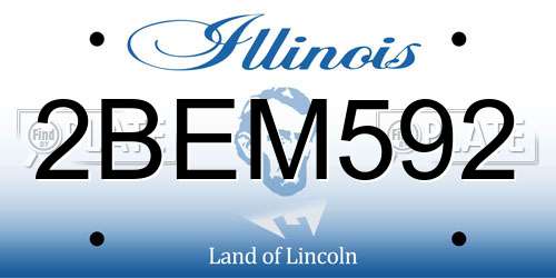 2BEM592 Illinois License Plate