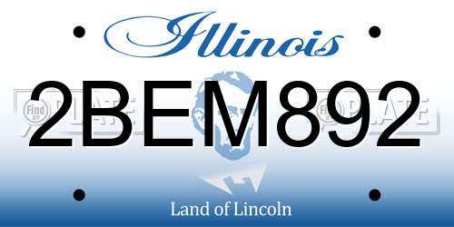 2BEM892 Illinois License Plate