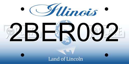 2BER092 Illinois License Plate
