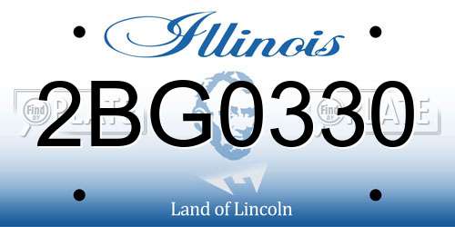 2BG0330 Illinois License Plate