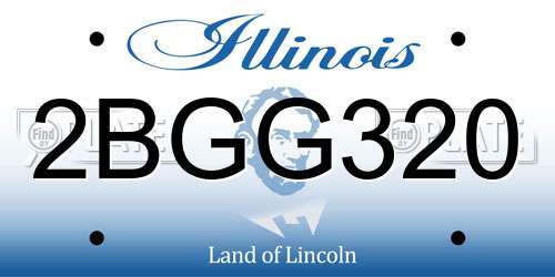 2BGG320 Illinois License Plate