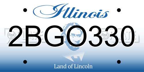 2BGO330 Illinois License Plate