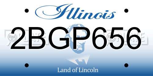 2BGP656 Illinois License Plate