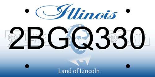 2BGQ330 Illinois License Plate