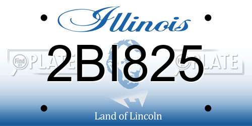 2BI825 Illinois License Plate