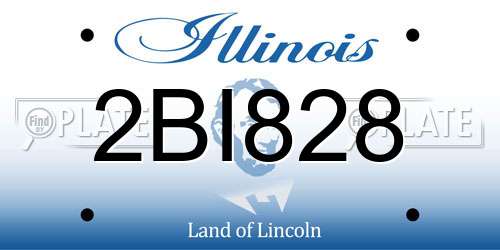 2BI828 Illinois License Plate