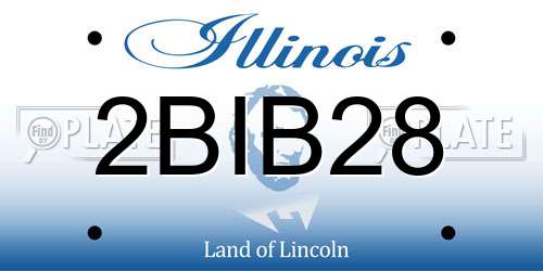 2BIB28 Illinois License Plate