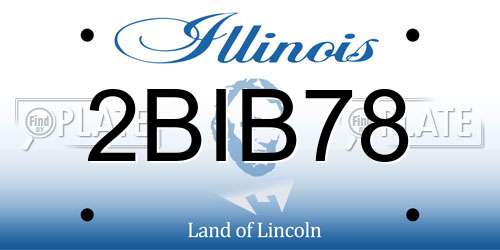 2BIB78 Illinois License Plate
