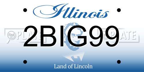 2BIG99 Illinois License Plate
