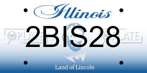 2BIS28 Illinois License Plate