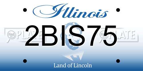2BIS75 Illinois License Plate