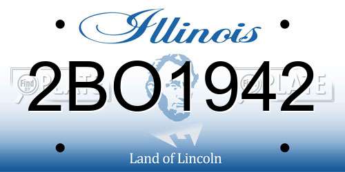 2BO1942 Illinois License Plate