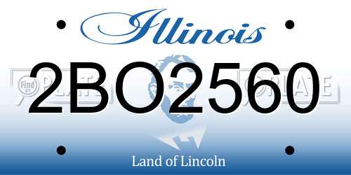 2BO2560 Illinois License Plate