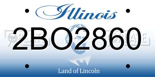 2BO2860 Illinois License Plate