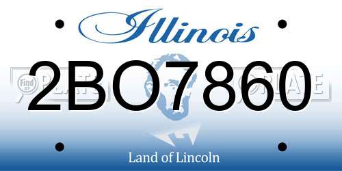 2BO7860 Illinois License Plate