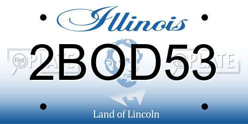 2BOD53 Illinois License Plate