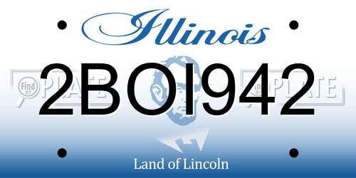 2BOI942 Illinois License Plate