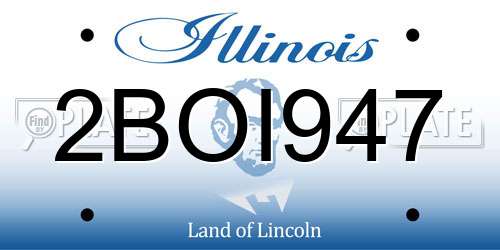 2BOI947 Illinois License Plate