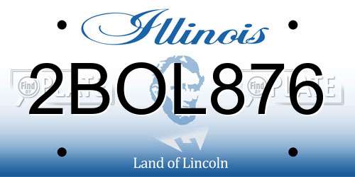 2BOL876 Illinois License Plate
