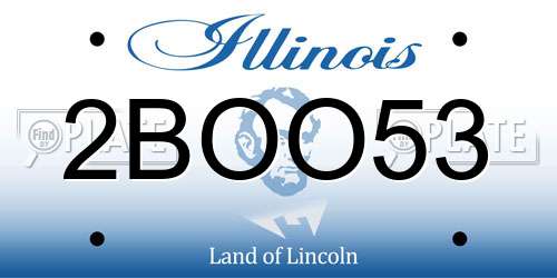 2BOO53 Illinois License Plate