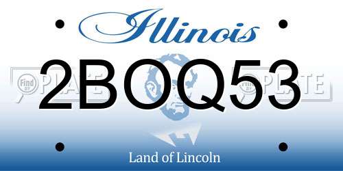 2BOQ53 Illinois License Plate