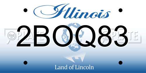 2BOQ83 Illinois License Plate