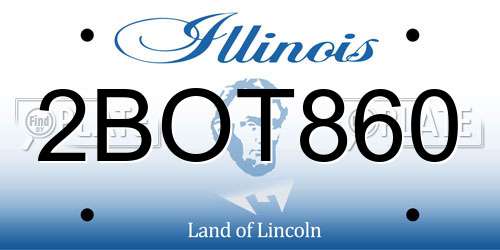 2BOT860 Illinois License Plate