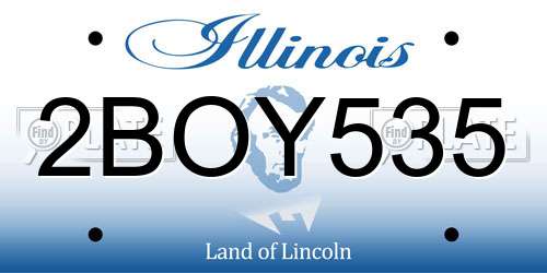 2BOY535 Illinois License Plate
