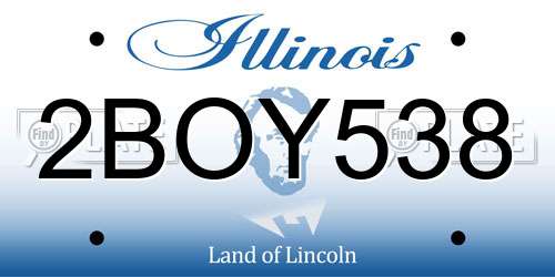 2BOY538 Illinois License Plate