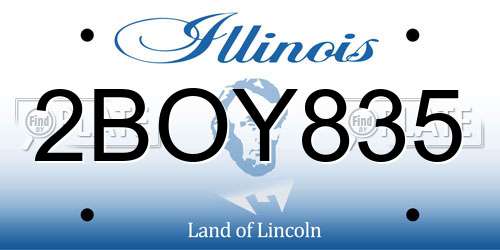 2BOY835 Illinois License Plate