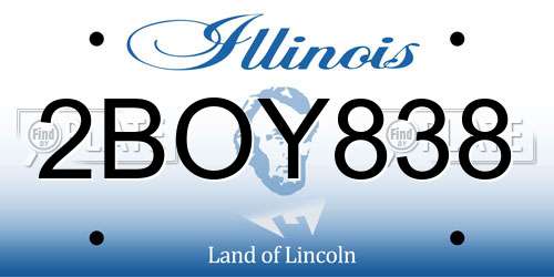2BOY838 Illinois License Plate