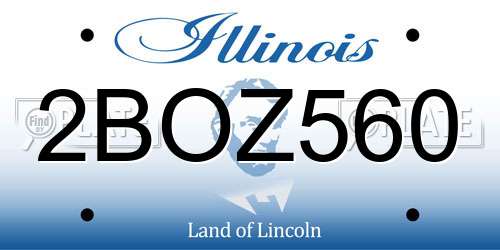 2BOZ560 Illinois License Plate