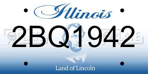 2BQ1942 Illinois License Plate