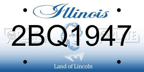 2BQ1947 Illinois License Plate