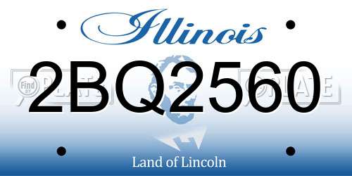 2BQ2560 Illinois License Plate