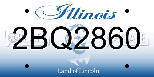 2BQ2860 Illinois License Plate